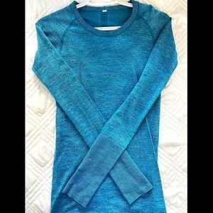 Blue Lulu Lemon Swiftly Long Sleeve, Size 4